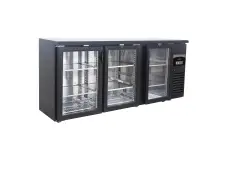 drankenkoeler | 3 glazen deur | zwart | led verlichting | 537 liter | slechts 86 cm hoog