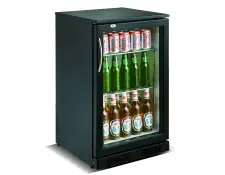 Horeca Barkoeling | LED Verlichting | 1 Glazen Deur | Zwart | 98 L | H90 x B50 x D50 cm
