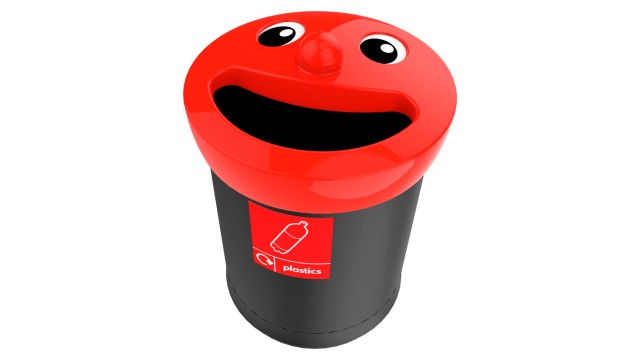 Plastic smiley afvalbak